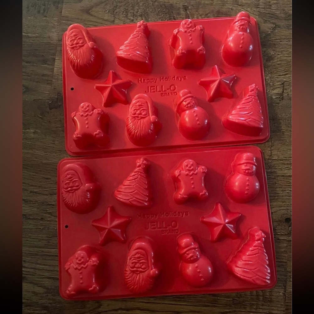 Christmas jello molds set of 2 NEW baking, Santa Christmas tree